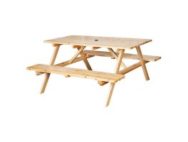 Bolero Elements houten picknicktafel en bankenset 1,52 m