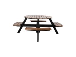 Bolero Acacia acaciahout picknicktafel bankenset rond