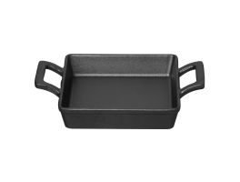 Olympia gietijzeren vierkante schaal met oren 130x130mm