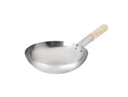 Vogue zacht stalen wok met platte bodem 25,5cm