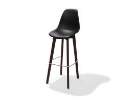 Keeve Barchair Black without armrest, birchwood Frame and Plastic seat, 53x47x119cm (BxTxH), 506FD01SB