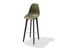 Keeve Barchair green without armrest, birchwood Frame and Plastic seat, 53x47x119cm (BxTxH), 506FD01SDG