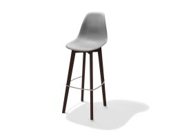 Keeve Barchair grey without armrest, birchwood Frame and Plastic seat, 53x47x119cm (BxTxH), 506FD01SG