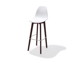 Keeve Barchair white without armrest, birchwood Frame and Plastic seat, 53x47x119cm (BxTxH), 506FD01SW