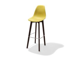 Keeve Barchair yellow without armrest, birchwood Frame and Plastic seat, 53x47x119cm (BxTxH), 506FD01SY