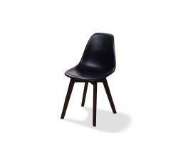 Keeve Stackable Chair Black without armrest, birchwood Frame and Plastic seat, 47x53x83cm (BxTxH), 505FD01SB