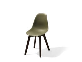 Keeve Stackable Chair green without armrest, birchwood Frame and Plastic seat, 47x53x83cm (BxTxH), 505FD01SDG
