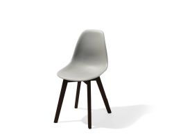 Keeve Stackable Chair grey without armrest, birchwood Frame and Plastic seat, 47x53x83cm (BxTxH), 505FD01SG