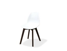 Keeve Stackable Chair white without armrest, birchwood Frame and Plastic seat, 47x53x83cm (BxTxH), 505FD01SW