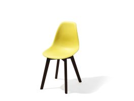 Keeve Stackable Chair yellow without armrest, birchwood Frame and Plastic seat, 47x53x83cm (BxTxH), 505FD01SY