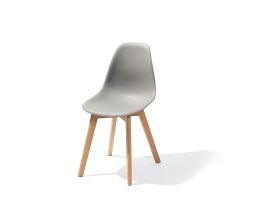 Keeve Stackable Chair grey without armrest, birchwood Frame and Plastic seat, 47x53x83cm (BxTxH), 505F01SG