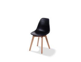 Keeve Stackable Chair Black without armrest, birchwood Frame and Plastic seat, 47x53x83cm (BxTxH), 505F01SB