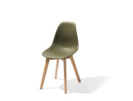 Keeve Stackable Chair green without armrest, birchwood Frame and Plastic seat, 47x53x83cm (BxTxH), 505F01SDG
