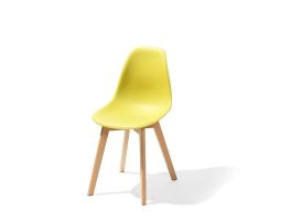 Keeve Stackable Chair yellow without armrest, birchwood Frame and Plastic seat, 47x53x83cm (BxTxH), 505F01SY