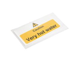 L849 - Vogue 'Caution - Very hot water' waarschuwingsbord zelfklevend