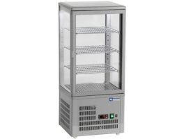 Vitrine tafelmodel geventileerd, 4 glazen zijden, 4 niveau "Grey"