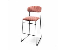 Mundo barchair pink, velvet upholstered, fire retardant, 46,5x49x105cm (BxTxH), 53105