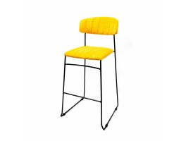 Mundo barchair yellow, velvet upholstered, fire retardant, 46,5x49x105cm (BxTxH), 53104