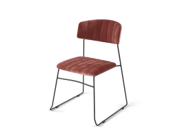 Mundo Stacking Chair pink, velvet upholstered, fire retardant, 54x55x79cm (BxTxH), 53005