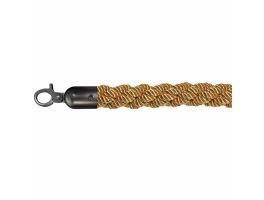 10102GBL - Barrier cord luxury gold, Black, Ø 3cm, length 157 cm