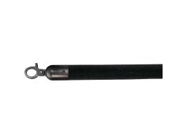 10103BLBL - Barrier cord velvet Black, Black, Ø 3cm, length 157 cm