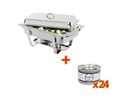 SPECIALE AANBIEDING Olympia Milan Chafing Dish met 24-pak Olympia gel brandpasta