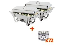 SPECIALE AANBIEDING 2x Olympia Milan Chafing Dish met 72-pak Olympia brandpasta gel