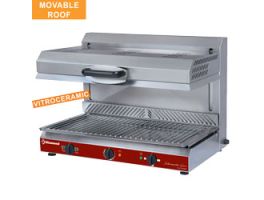 Vitroceramische salamander, mobiele bovenkant, 3 vuren