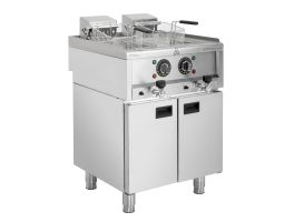Buffalo 600 Serie Vrijstaande Elektrische Friteuse Met Dubbele Tank 2X 8Ltr