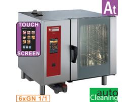 Elektrische oven ."TOUCH" met boiler, stoom en convectie 6xGN1/1+ Cleaning