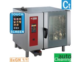 Elektrische oven "TOUCH" , directe stoom en convectie 6x GN 1/1 + Cleaning