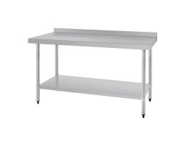 Vogue RVS werktafel met achteropstand 90x150x60cm