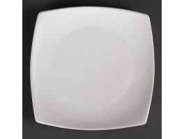 Olympia Whiteware vierkante borden met afgeronde hoeken 18,5cm (12 stuks)