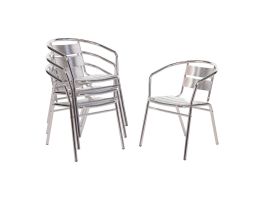 Bolero stapelbare aluminium stoelen (4 stuks)