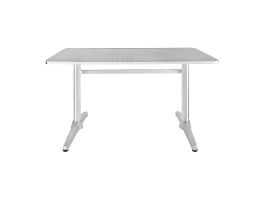 Bolero rechthoekige RVS tafel met dubbele tafelpoot 120cm