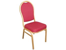 Bolero banketstoelen met gebogen rugleuning rood & goud (4 stuks)