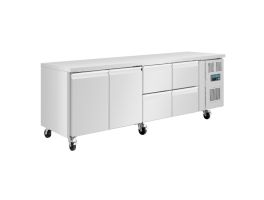 Polar U-serie koelwerkbank 2 deuren 4 lades 476L