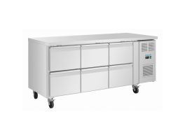 Polar U-serie Gastronorm koelwerkbank met zes laden
