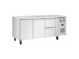 Polar U-Serie koelwerkbank met 2 deuren en 2 laden 242L