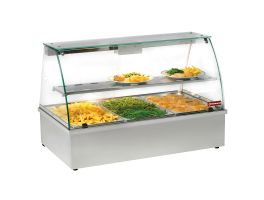 Warmvitrine, bain-marie 3 GN 1/1, panoramisch