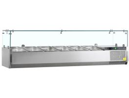 VK33-140 - Opzetkoeling 6 x GN1-4 - met glazenopzet - BxDxH - 1400 x 335 x 434 mm TEFCOLD, www.hartmanenznhoreca.nl