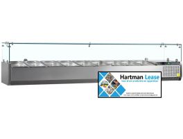 VK38-200 - Opzetkoeling GN1/3 met glazenopzet - BxDxH-2000 x 395 x 425 mm TEFCOLD, www.hartmanenznhoreca.nl