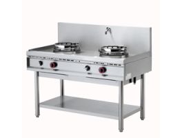 Wok-gasfornuis, 2 vuren (2x 13 kW)